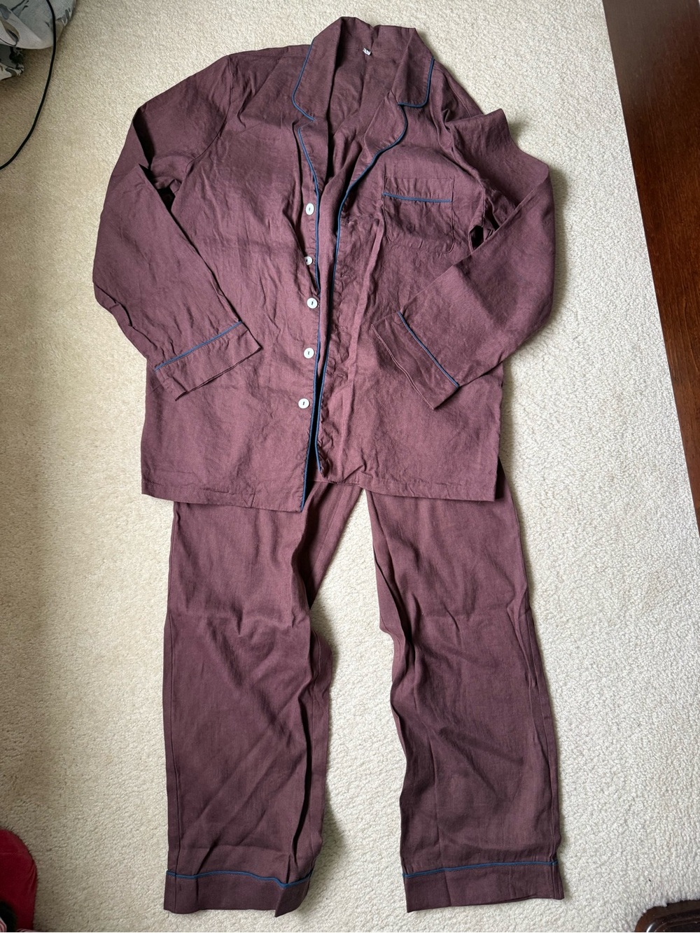 Piglet in bed Pajama Set with Contrast Piping